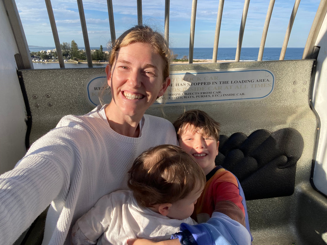 Larissa and her son enjoying a family adventure