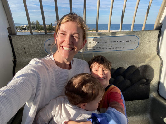 Larissa and her son enjoying a family adventure